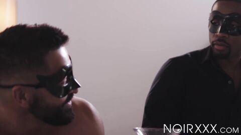 Buffed DeAngelo Jackson fucks Dominic Pacifico hard on his back until cumshot