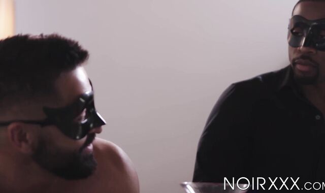 Buffed DeAngelo Jackson fucks Dominic Pacifico hard on his back until cumshot