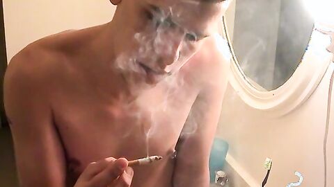 Twinks smoking and rimming play with his hot buddy