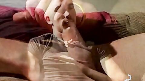 Horny twink smoke addict loves a threesome fucking