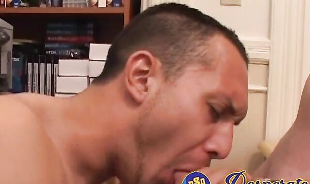 Diamin Cortez seduces his straight buddy Marco Phoenix into his first anal