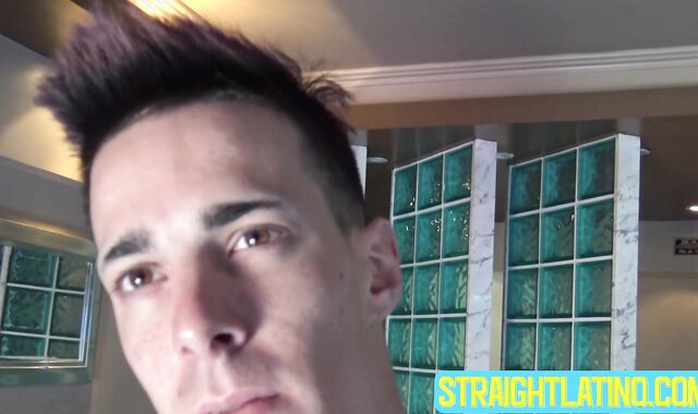 Inked guy Tattoo Boy strokes his cock intensely after a short photoshoot