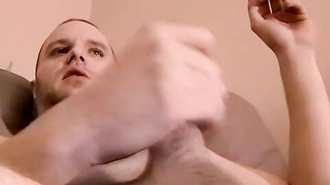 Amateur strokes himself before mature gay swallows his cum