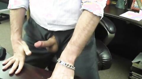 Boss Daddy Strokes at the Office
