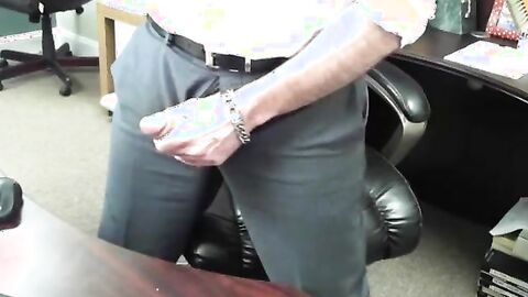 Boss Daddy Strokes at the Office