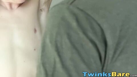 Smooth twink Jamie Satin moans during bareback pounding