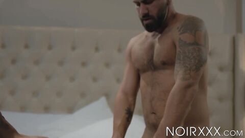 Tattooed hunk Adam Ramzi maneuvers his penis inside my black ass