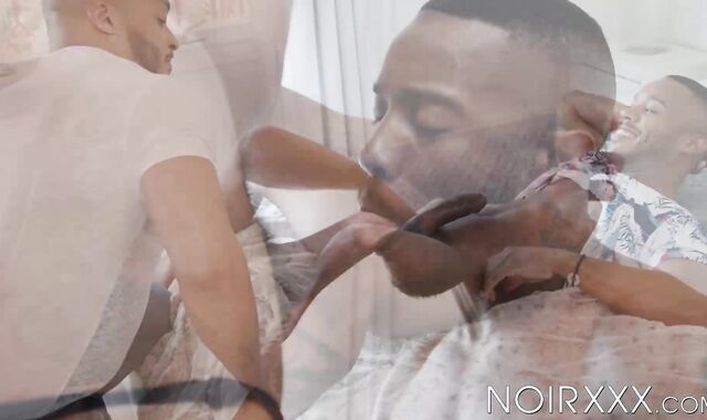 Ebony dudes Dillon Diaz and Jake Waters fuck each other to unleash their cum