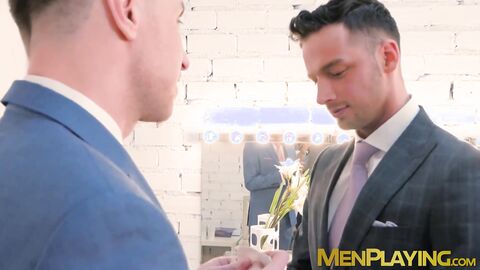 Hardcore businessmen hammer ass after throat fucking