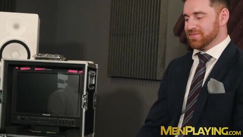 Businessman receives a wet blowjob before fucking his man