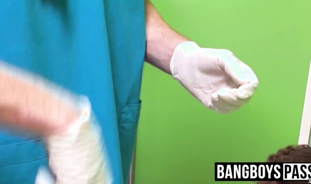 Bareback after pleasant blowjob for male jock nurse