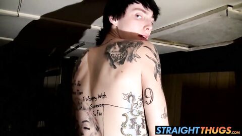 Tattooed bad boy Blinx shows off how he masturbates