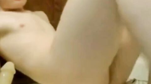 Amateur Twink Plays with Sex Toy on Webcam