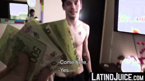 LatinoJuice.com - Beautiful boy Esteban gobbles my uncut cock and eats my sticky load
