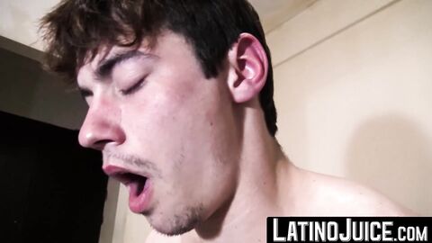 LatinoJuice.com - Beautiful boy Esteban gobbles my uncut cock and eats my sticky load