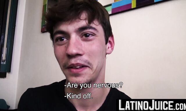 LatinoJuice.com - Beautiful boy Esteban gobbles my uncut cock and eats my sticky load