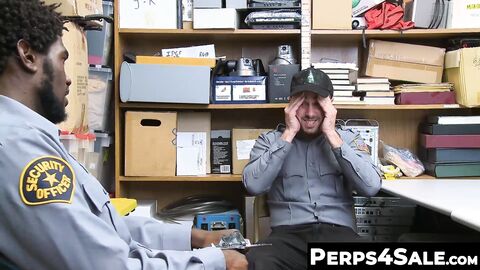 Perps4Sale.com - Hunk Black cop teases unshaved Inked Jock suspect and fucked