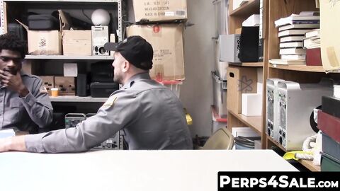 Perps4Sale.com - Hunk Black cop teases unshaved Inked Jock suspect and fucked