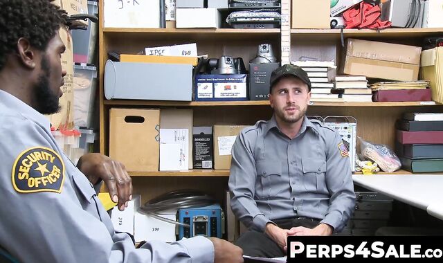 Perps4Sale.com - Hunk Black cop teases unshaved Inked Jock suspect and fucked