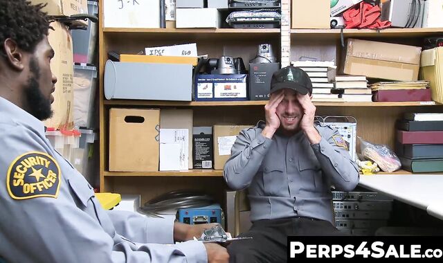Perps4Sale.com - Hunk Black cop teases unshaved Inked Jock suspect and fucked