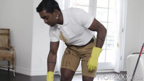 Tattooed Jordan Jameson tidy up my room so I clean his dark ass after