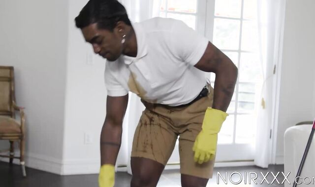 Tattooed Jordan Jameson tidy up my room so I clean his dark ass after