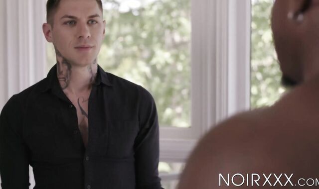 Sexy Zak Bishop having wild interracial fuck with DeAngelo Jackson