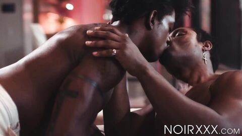 Dark skinned dudes DeAngelo Jackson and Jordan Jameson spend bareback time together