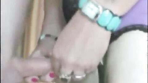 Mature Guy Cums on CD's Foreskin - Amateur Handjob