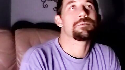 Straight bear boy unloading the cum from his balls