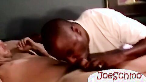 Big black Joe helps straight guys juicy dick