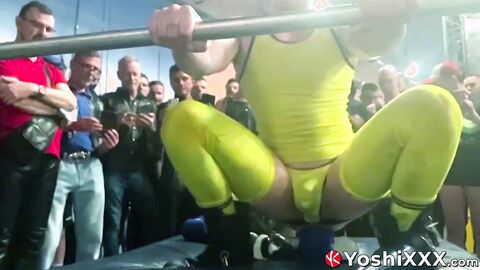 Axel Abysse endures while Yoshi Kawasaki uses massive dildos to fuck him in front of