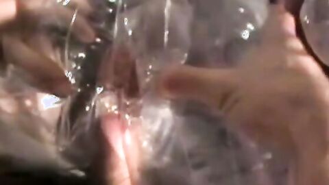 Nerdy amateur young men stuffing his huge cock in sex doll