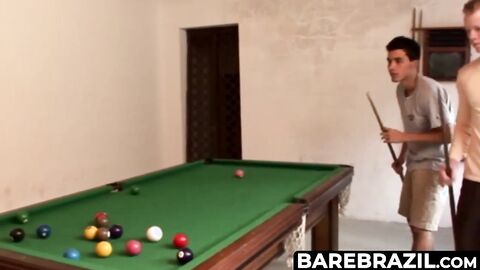 BareBrazil.com - Marcus P and Tj playing billiards turns to fucking session