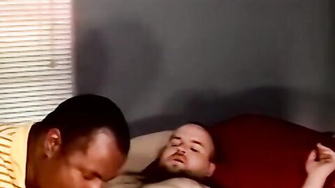 Fat and hairy amateur sucked by mature black homosexual