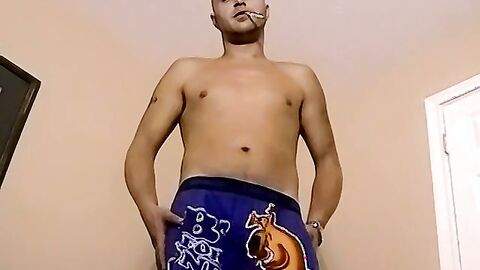 Amateur bad boy masturbates solo and receives blowjob