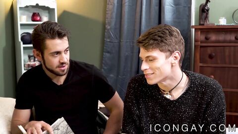 Charming homo Troy Acolla busting ass with cutie tutors cock