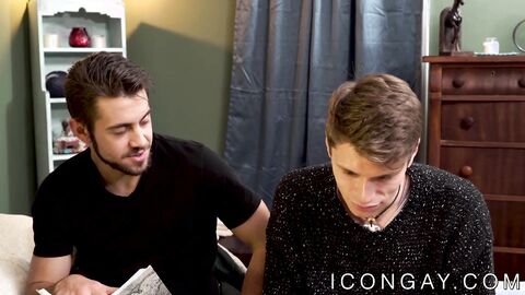 Charming homo Troy Acolla busting ass with cutie tutors cock