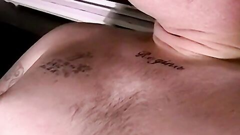 Chubby guy jerks off and makes his dick hard