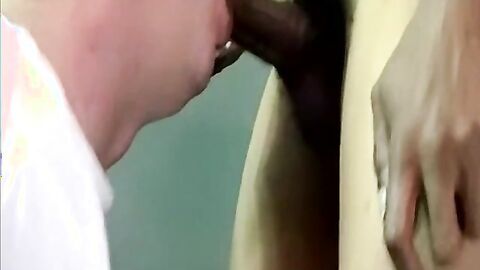 Throbbing cock bottom gets warm and sticky facial after BJ