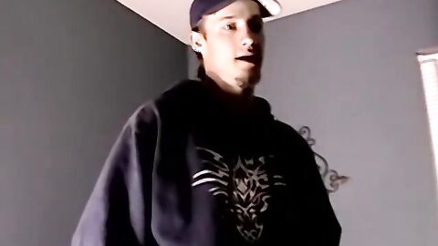 Handsome amateur jerking off his thick cock in kinky solo