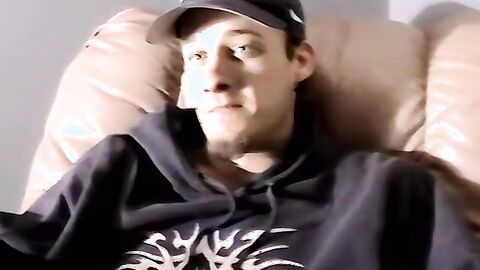 Handsome amateur jerking off his thick cock in kinky solo