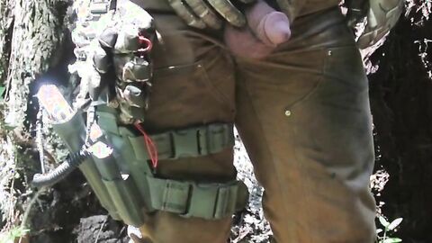 Hairy Bear Cock and Balls Pee Show
