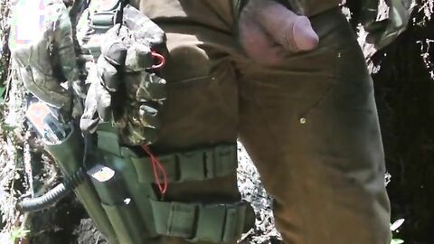 Hairy Bear Cock and Balls Pee Show