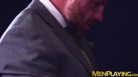 Horny suited stud Bastian Karim fucked hardcore bareback