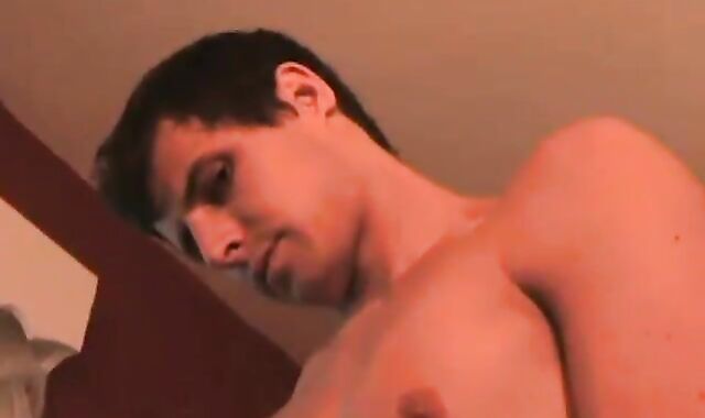 Blonde babe fucks young jock with strapon before doggstyle