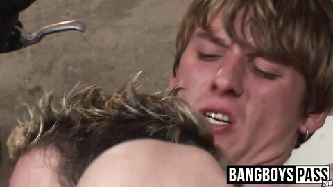 Twink with a wonderful little booty hole seduces two studs