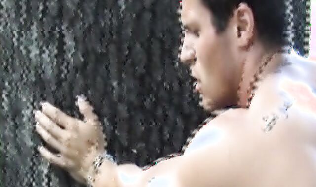 Jocks pounding bareback outdoor after hot POV cock sucking