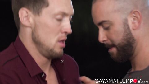 Cock riding and erotic flip flop fuckingÂ by hairy stud Bruno Max and hot Pierce Par