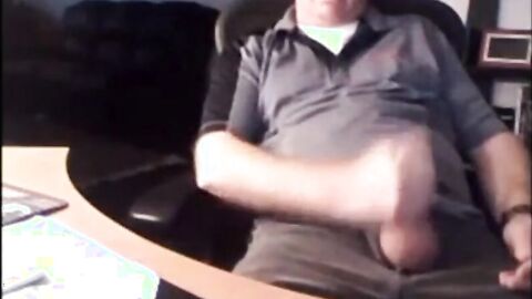 Daddy shows off his big cock on webcam